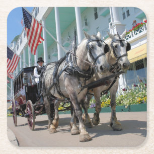 Grand Hotel - Mackinac Island, Michigan Vierkante Kartonnen Onderzetter