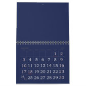 Grand Imprimé Blanc Bleu Calendrier Avec Vacances (Jan 2027)