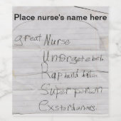 Grand infirmière Étiquette de vin (Étiquettes simples)