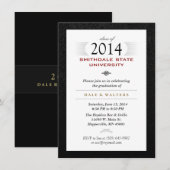 Grand Invitation noir blanc et rouge (Devant / Derrière)