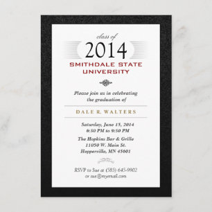 Grand Invitation noir blanc et rouge