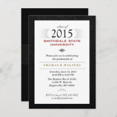 Grand Invitation noir blanc et rouge (Devant / Derrière)