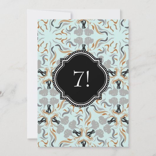 Grand Invitation Noir Doré pour Fête de Gros Chien (Devant)