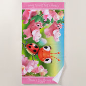 Grand jardin de fleur de coccinelle de serviette (Devant)