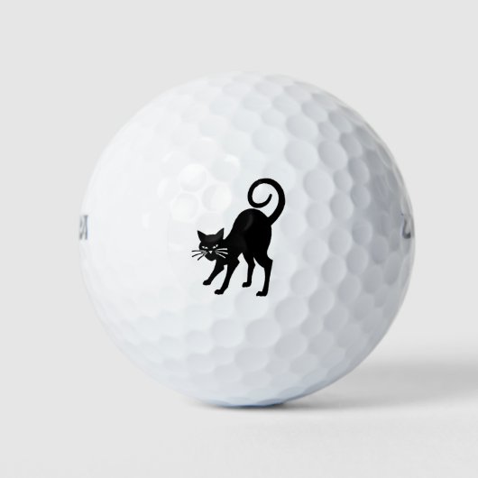 Grand jeu de balle de golf de chat noir (Devant)