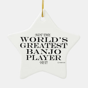 Grand Joueur Banjo Pourtant Ornement céramique