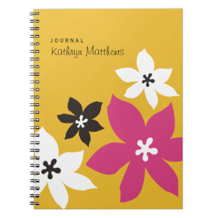 Grand journal de fleurs jaunes imprimé de fleurs m