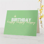GRAND Joyeux anniversaire ! Carte de voeux 8,5 x 1 (Fleur jaune)