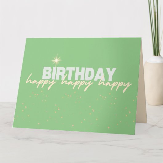 GRAND Joyeux anniversaire ! Carte de voeux 8,5 x 1 (Devant)