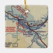 Grand Junction CO  Map Keramisch Ornament (Voorkant)