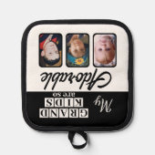 Grand kinder zo schattig 3 foto zwart pannenlap (Voorkant)