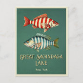 Grand lac Sacandaga New York poisson Carte postale (Devant)