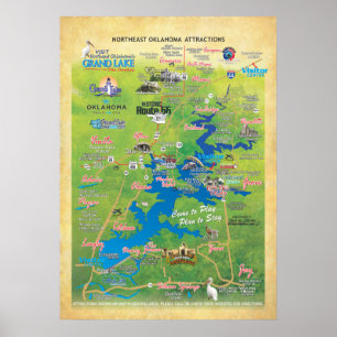 Grand Lake OK attracties kaart 19 Poster