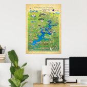 Grand Lake OK attractions map 19 Poster (Bureau à domicile)