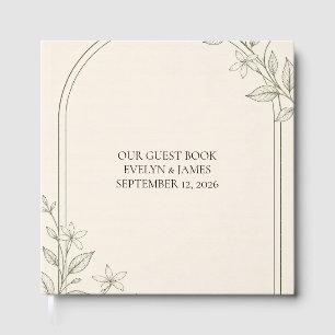 Grand livre d'or de mariage botanique à grands car