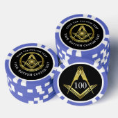 Grand Lodge Masonic Poker Chips | Paarse en gouden (Opstapeling)
