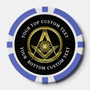 Grand Lodge Masonic Poker Chips   Paarse en gouden