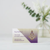 Grand Lodge Purple & Gold Masonic Cartes de visite (Debout devant)