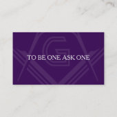 Grand Lodge Purple & Gold Masonic Cartes de visite (Dos)