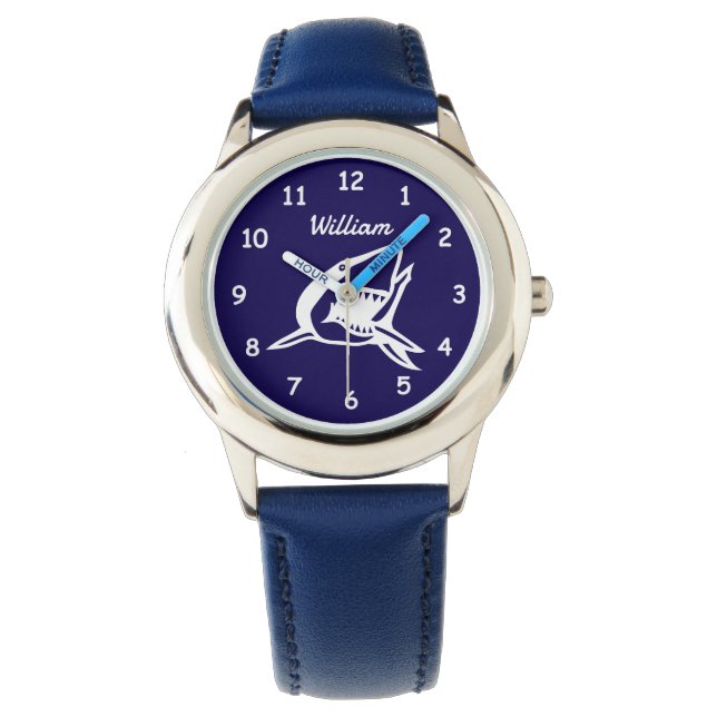 Grand logo de requin blanc montre personnalisée po (devant)
