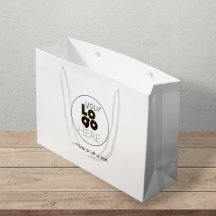 Grand logo papier personnalisé Sac d'achat blanc