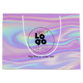 Grand Logo Personnalisé Iridescente Papier Sac d'a (Devant)