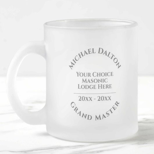 Grand Maître Masonic Frosted Glass Mug