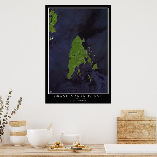 Grand Manan Island New Brunswick Satellite Poster (Keuken)