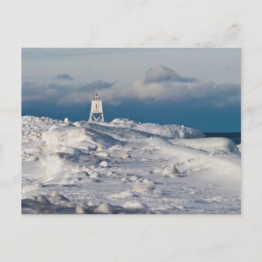 Grand Marais Harbour Light - Winter Briefkaart (Voorkant)