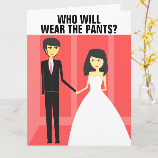 GRAND MARIAGE FUNNY GREETING CARTE (Fleur jaune)