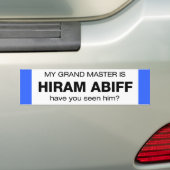 Grand Master Hiram Abiff Bumpersticker (Op auto)