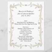 Grand menu blanc et bronzage de Tableau de mariage (Devant)