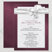 Grand menu blanc et marron de Tableau de mariage (Devant / Derrière)