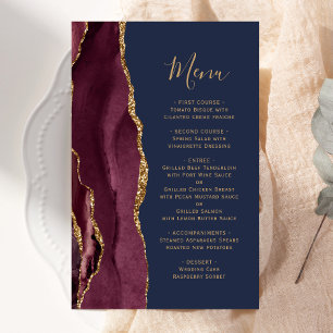 Grand Menu de Mariage Bourgogne Or Agate Marine Éc