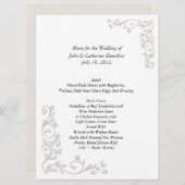 Grand menu de Tableau de mariage de blanc et de (Devant / Derrière)