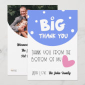 GRAND Merci Carte de voeux avec demi-cercle (Devant / Derrière)