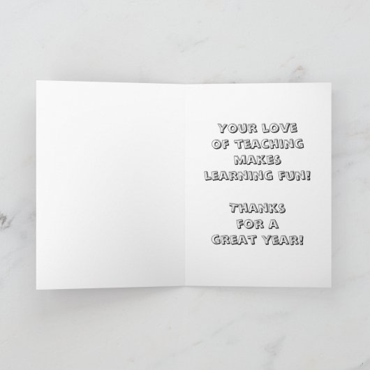 Grand Merci de professeur (Intérieur)