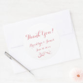 Grand Merci Personnalisé Stickers Mariage rose bla (Enveloppe)