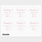 Grand Merci Personnalisé Stickers Mariage rose bla (Feuille)