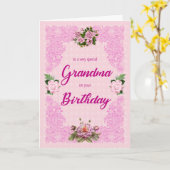 Grand-mère Anniversaire avec carte rose Roses (Fleur jaune)