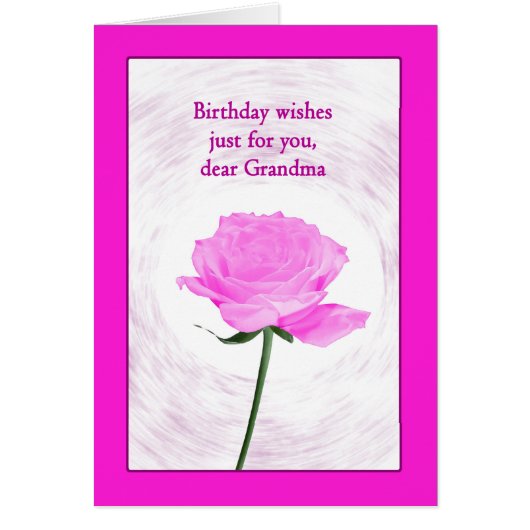 Grand-mère Anniversaire belle rose rose (Devant)