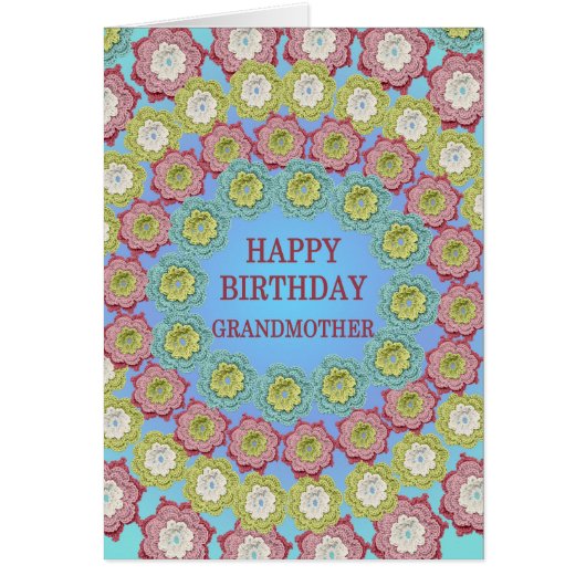 Grand-mère Anniversaire Crochet Fleurs (Devant)