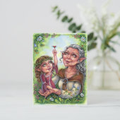 Grand-mère avec grand-fille carte postale elfes (Debout devant)