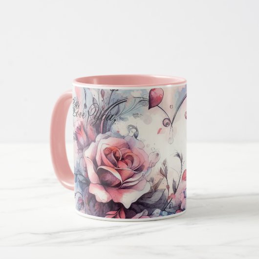 Grand-mère Coeurs Aimer Mug (Devant gauche)