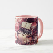 Grand-mère Coeurs Aimer Piano Mug Mug (Devant droit)
