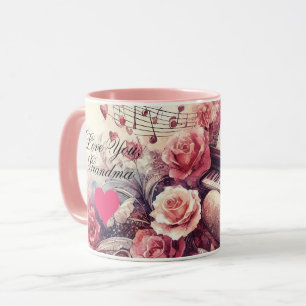 Grand-mère Coeurs Aimer Piano Mug Mug