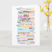 Grand-Mère Dans De Nombreuses Langues Carte De Fêt (Fleur jaune)