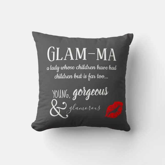 Grand-mère de Noël glam-ma coussin (Recto)
