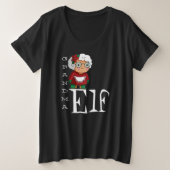 Grand-mère Elf Noël Noir Blanc Texte (Design devant)