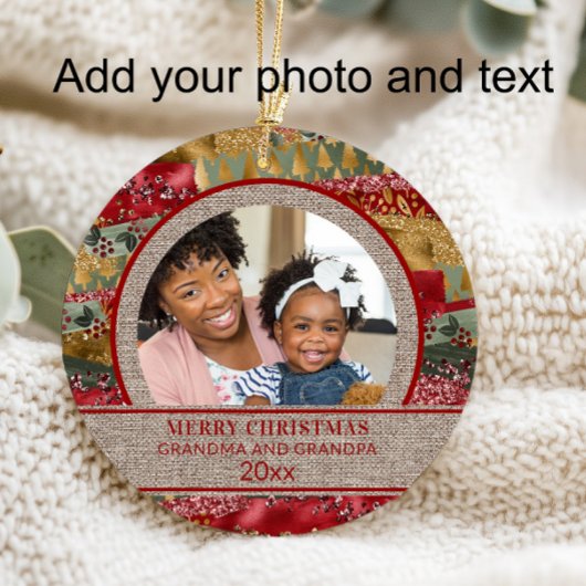 Grand-mère grand-père Rouge Or Vert Brown Burap